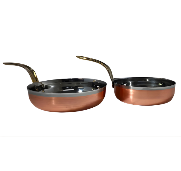 Copper Stainless Steel Mini Fry Pan Serving ware (Plain) - 2 Sizes