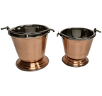 Copper Stainless Steel Bucket (Balti) Serving Ware (Plain) - 2 Sizes