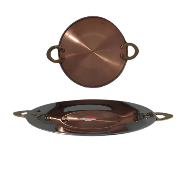 Copper Stainless Steel Tawa for Serving Ware (Plain) - 2 Sizes
