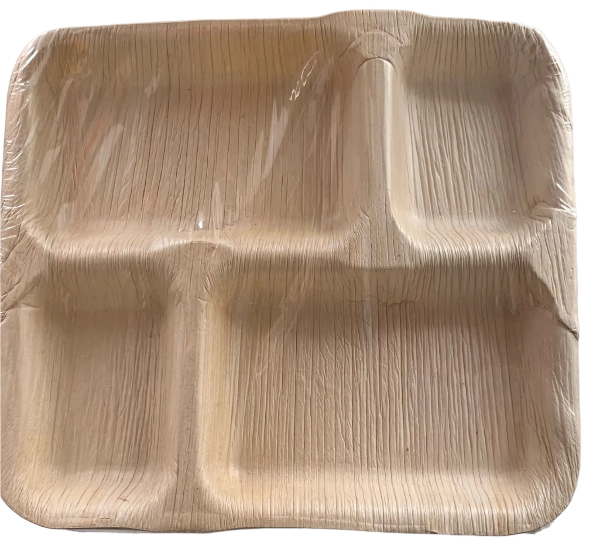 Eco-Friendly Disposable Rec. Plates in 4Comp - 10 x 9" # 2 (Pack of 25 Pcs)