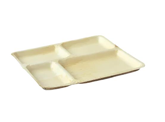 Eco-Friendly Disposable Rec. Plates in 4Comp - 10 x 9" # 2 (Pack of 25 Pcs)
