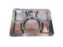 Stainless   Steel Rectangal Roti Thali  With    6  Compartment