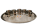 Stainless  Steel  Oval Thali(   With Watti /Katori  - 5  )