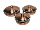 Copper Stainless Steel Handi Serving Dish with Lid (Plain) - 3 Sizes