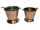 Copper Stainless Steel Bucket (Balti) Serving Ware (Plain) - 2 Sizes