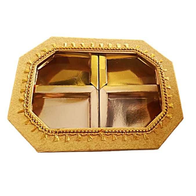 Empty Dry Fruit Boxes in Octagon Shape - 4 Compartment