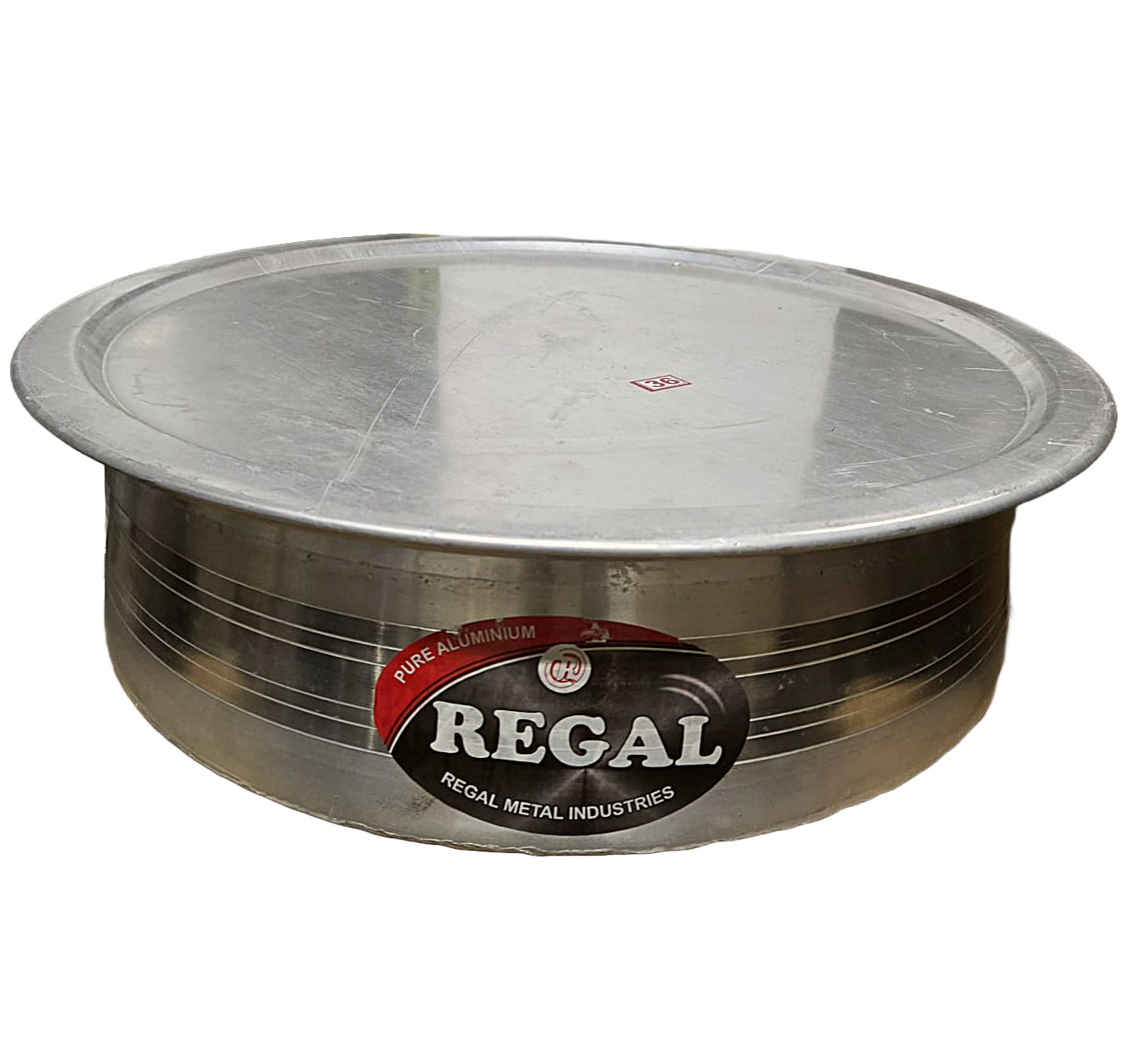 Large Alu. Heavy Duty Biryani Cooking Lagan/Lagdi -w/Lid -18.75 - 29.25"