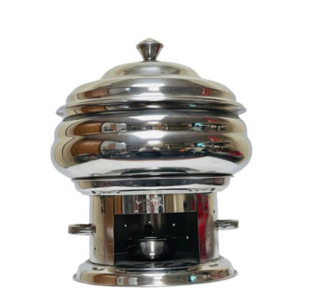 Stainless Steel Rajasthani Style Chafing Dish For Serverware - 7.5 Ltr