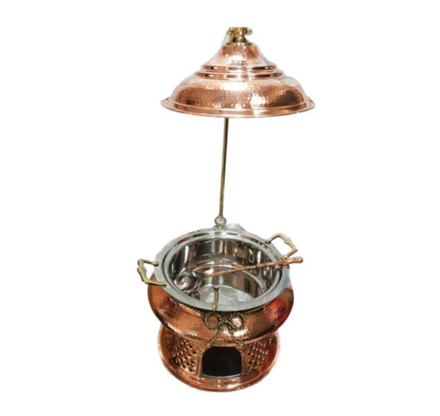 Stainless Steel Copper Aristocrat Style Chafing Dish W/Hanger for Server ware - 7.5 Ltr