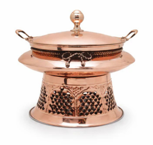 Stainless Steel Copper Aristocrat Style Chafing Dish For Serverware - 7.5 Ltr