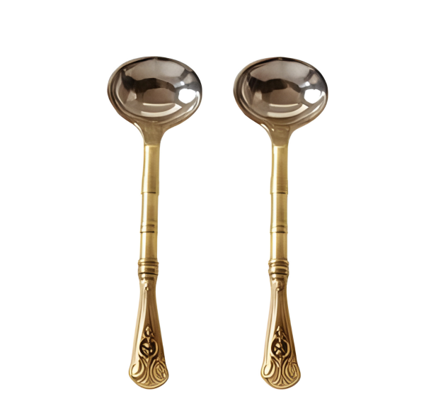 Copper / Stainless Steel Oval Head Serving Spoon