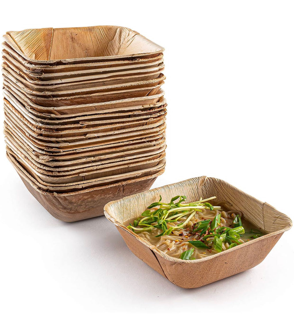 Eco-Friendly Disposable Square Bowl - 2 Sizes (Pack of 25 Pcs)