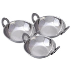 Stainless Steel Kadai for Serving (Plain) (3 Sizes)
