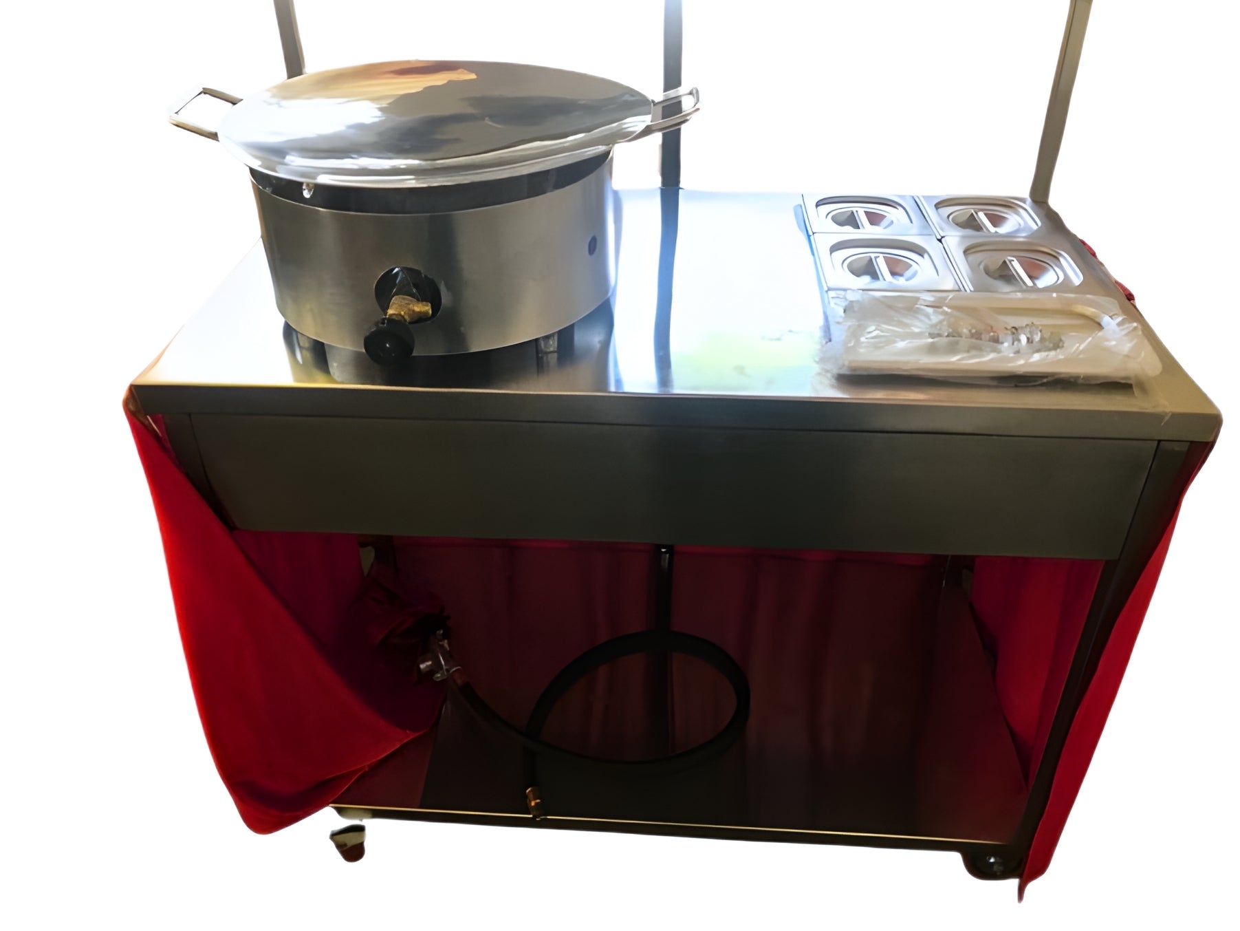 Live Tikki/Chaat Counter Trolly for Catering & Restaurant on Wheels
