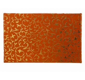 Beautiful Decorative Orange Empty Sweet Boxes with Gold Leaf Pattern - 1/4 Kg