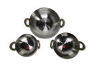 Stainless Steel Kadai for Serving (Plain) (3 Sizes)