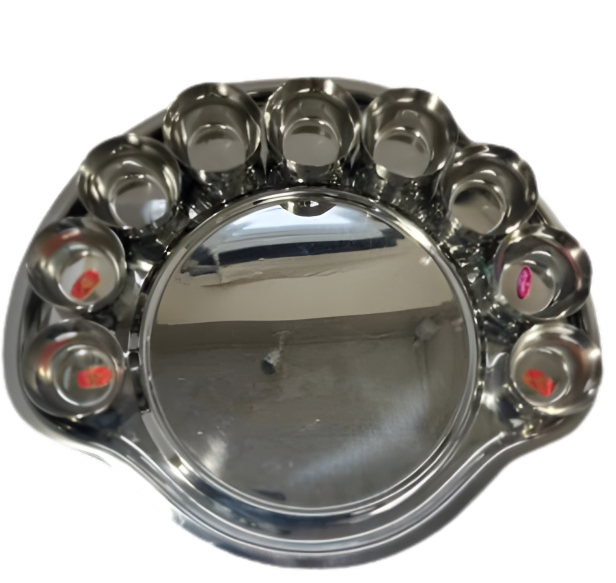Stainless Steel Mickey Mouse Thali (With Watti /Katori  - 9)