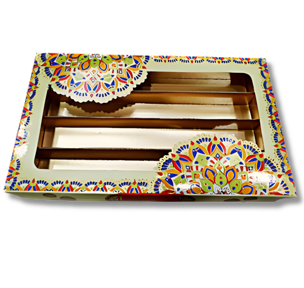 Rangoli Print Design Sweet Box - 500 Gm