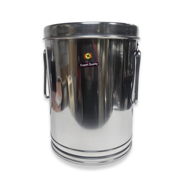 Stainless Steel Round Canister / Atta Dubba (Container/Dabba) w/ Handle