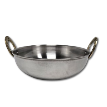 Stainless Steel Kadai for Serving (Plain) (3 Sizes)