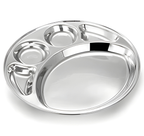 Stainless Steel Round Thali/Plate 5 Compartment