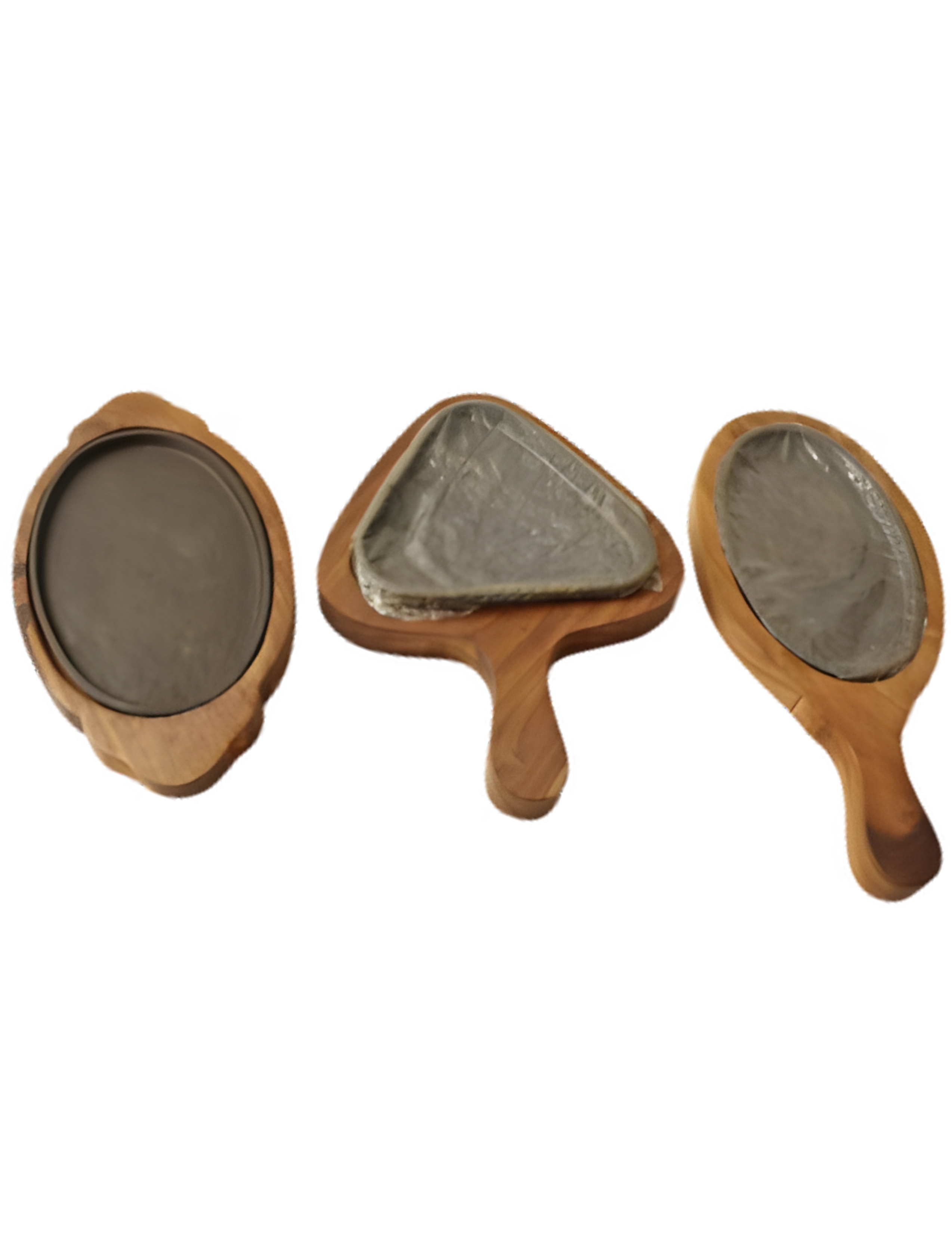 Cast Iron Sizzler Plates with Wooden Bases (Multiple Shapes) 1