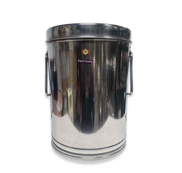 Stainless Steel Round Canister / Atta Dubba (Container/Dabba) w/ Handle