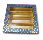 Blue Golden Design Square Empty Sweet Boxes - 500 Gm