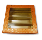 Orange Golden Design Square Empty Sweet Boxes - 500 Gm