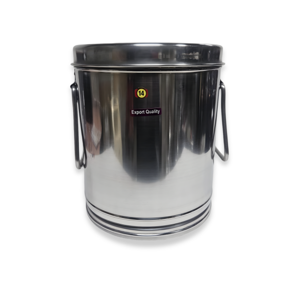 Stainless Steel Round Canister / Atta Dubba (Container/Dabba) w/ Handle