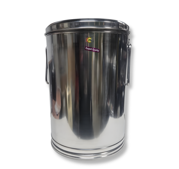 Stainless Steel Round Canister / Atta Dubba (Container/Dabba) w/ Handle
