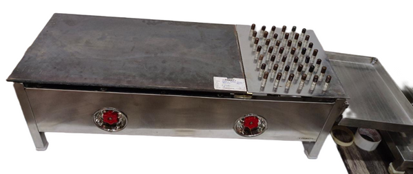 M.S. Roti Bhatti/Grill W/Puffer for Restaurant & Catering with Handle - 51"