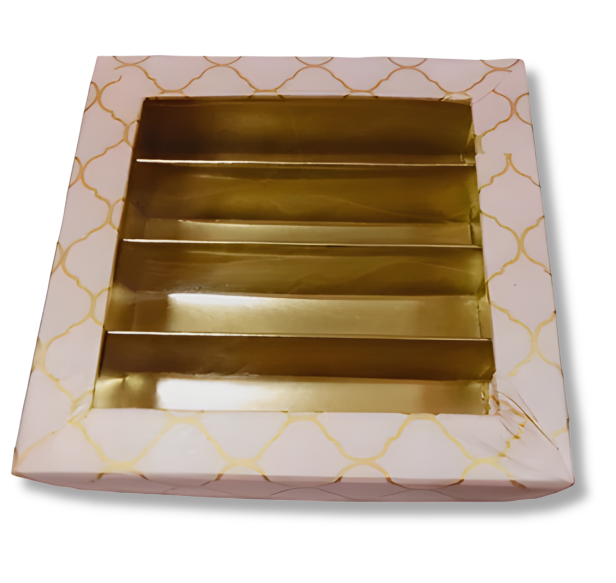 Baby Pink Design Square Empty Sweet Boxes - 500 Gm