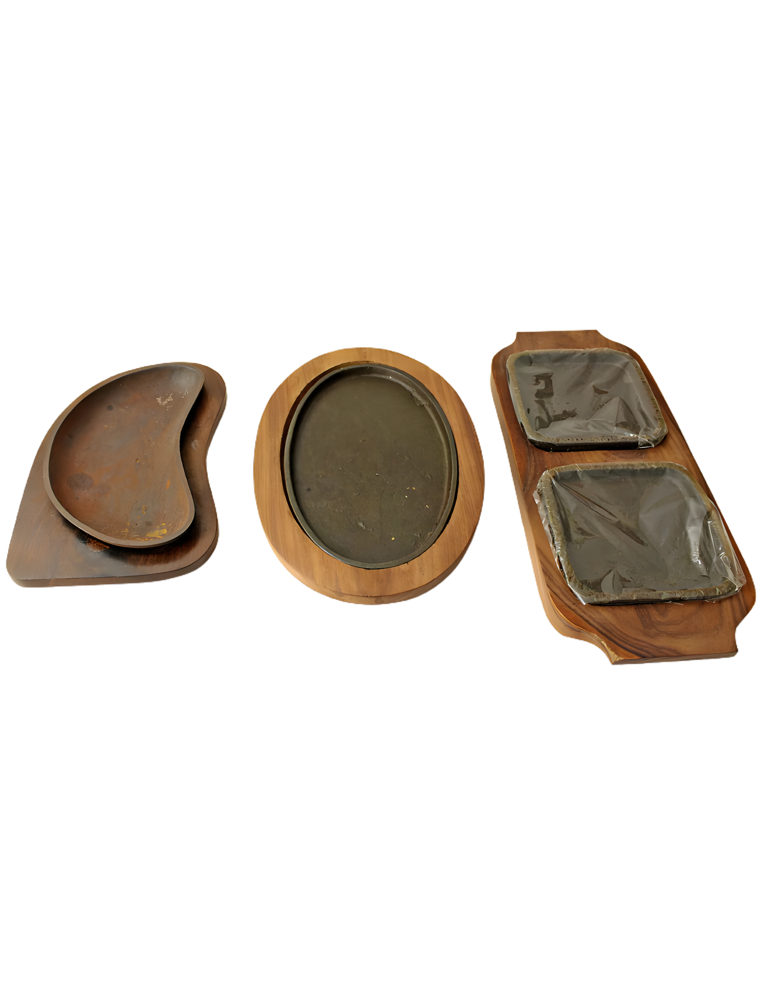 Set of 3 Irregular Shaped Sizzler Plates 2