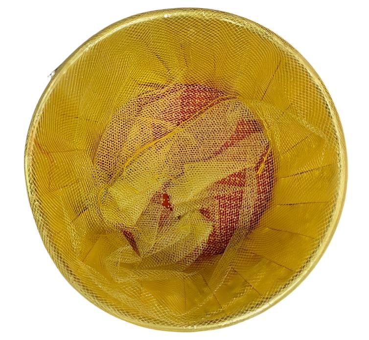 Decorative Golden-Red Bandhani Chhab w/Jholla(Net) (Size - 14 & 18")