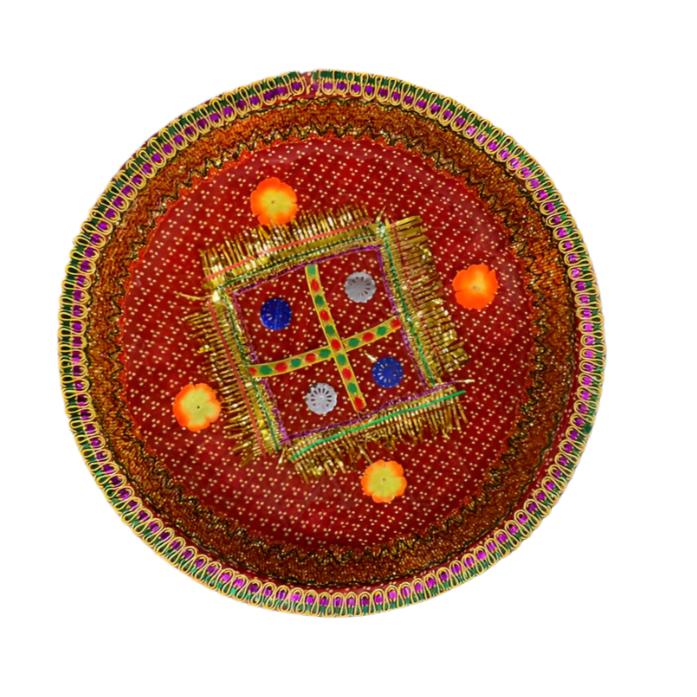 Decorative Colorfull Bandhani Chhab w/out Jholla (Size - 14, 16 & 20")