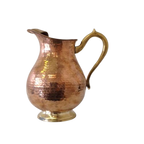 Copper Pitcher Jug with Brass Handle