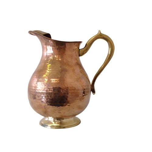 Copper Pitcher Jug with Brass Handle