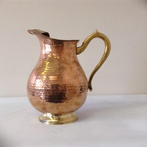 Copper Pitcher Jug with Brass Handle