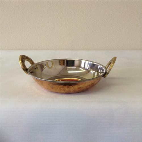 Copper Stainless Steel Hammered Kadai (3 Sizes)