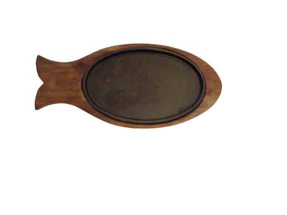 Fish-Shaped Wooden Serving Platter / Sizzler Tray 4