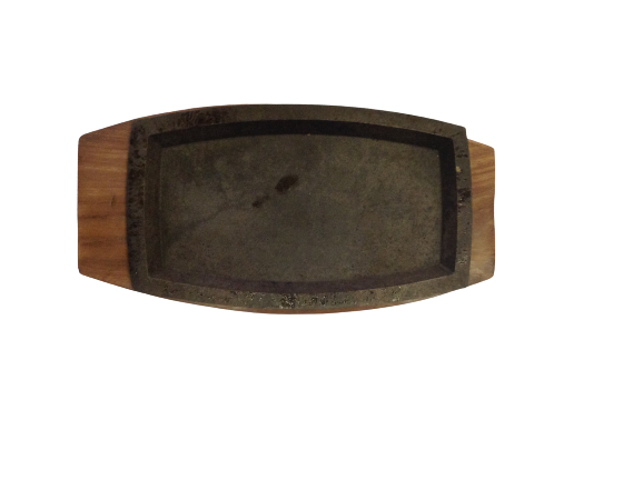 Cast Iron Sizzler Plate with Wooden Base 5
