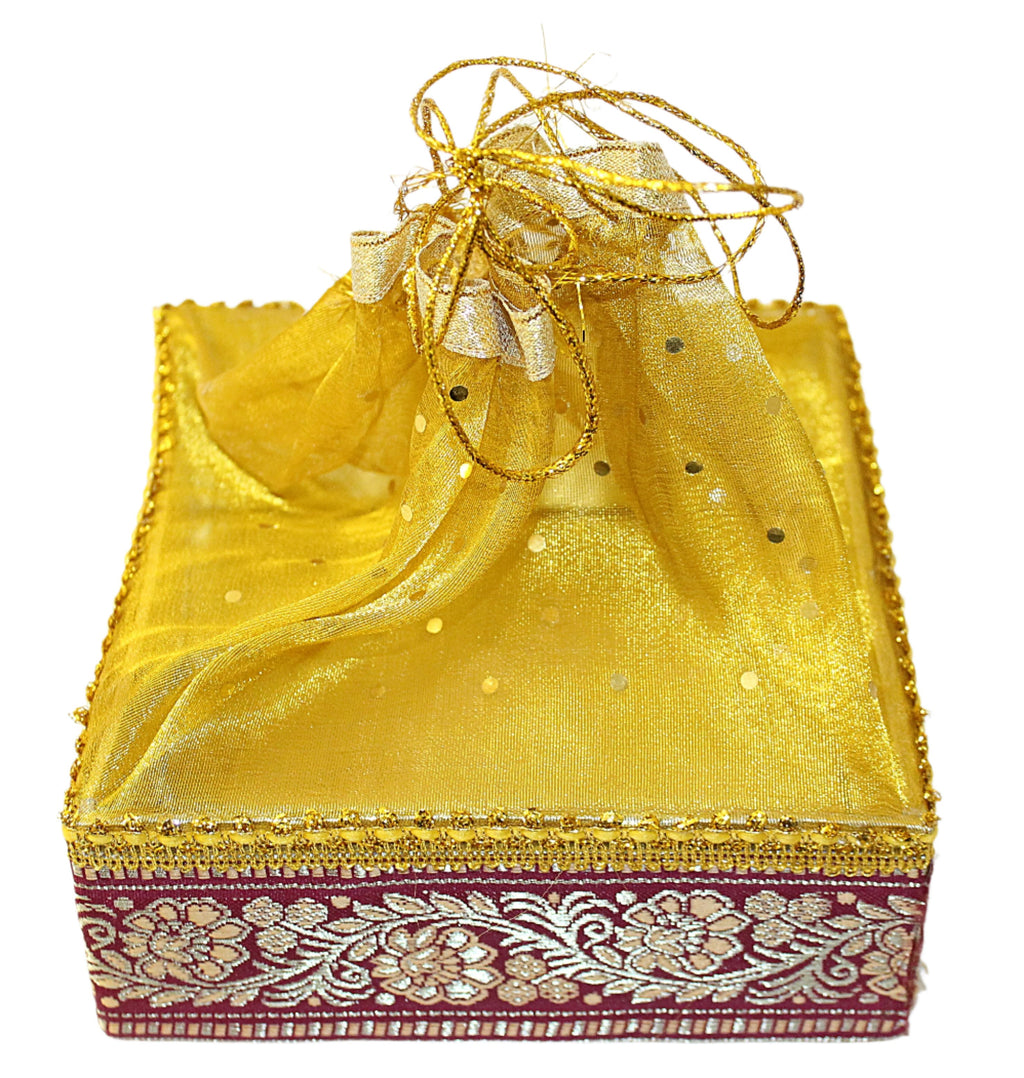 Golden Red Square Tokri