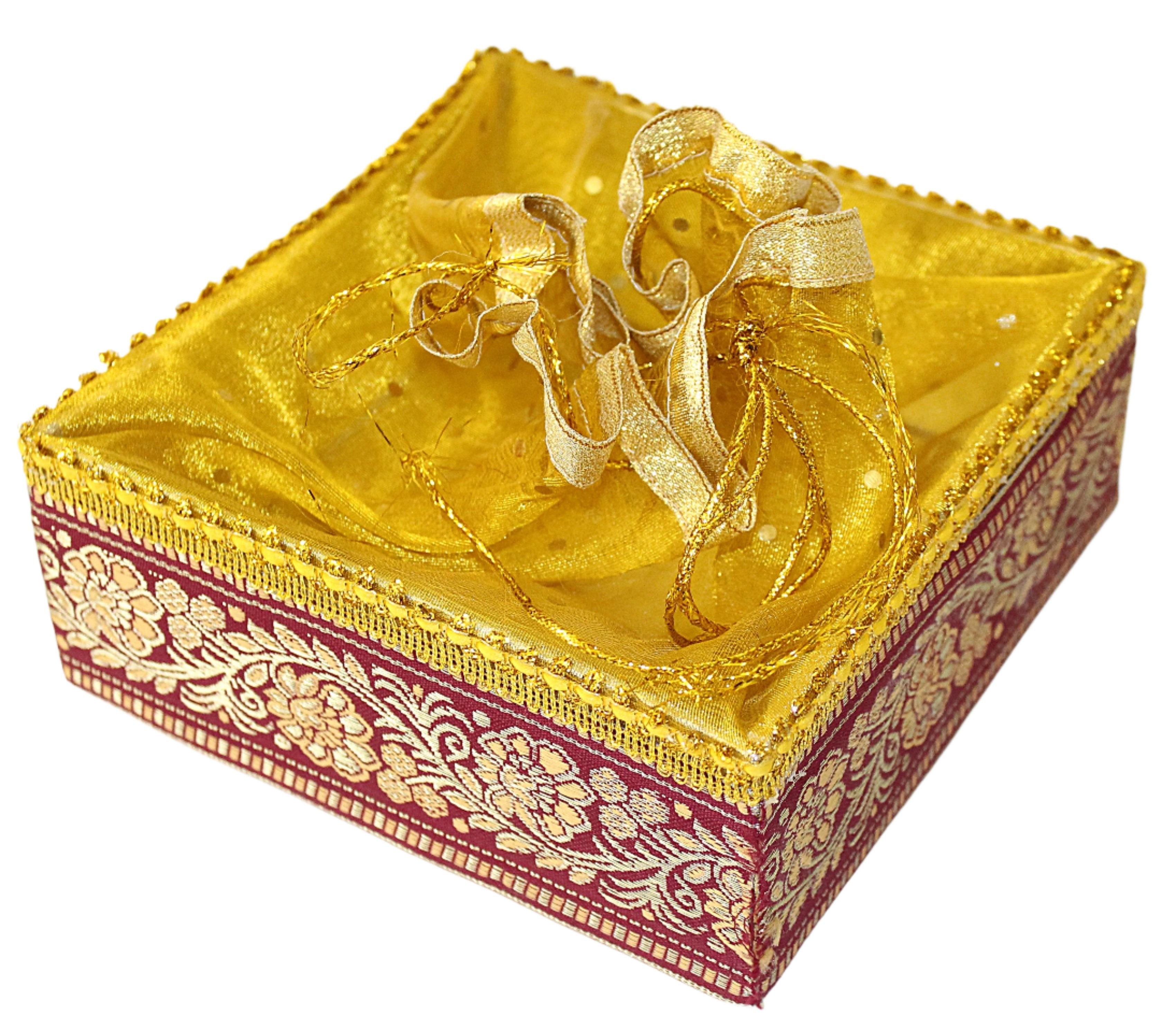 Golden Red Square Tokri