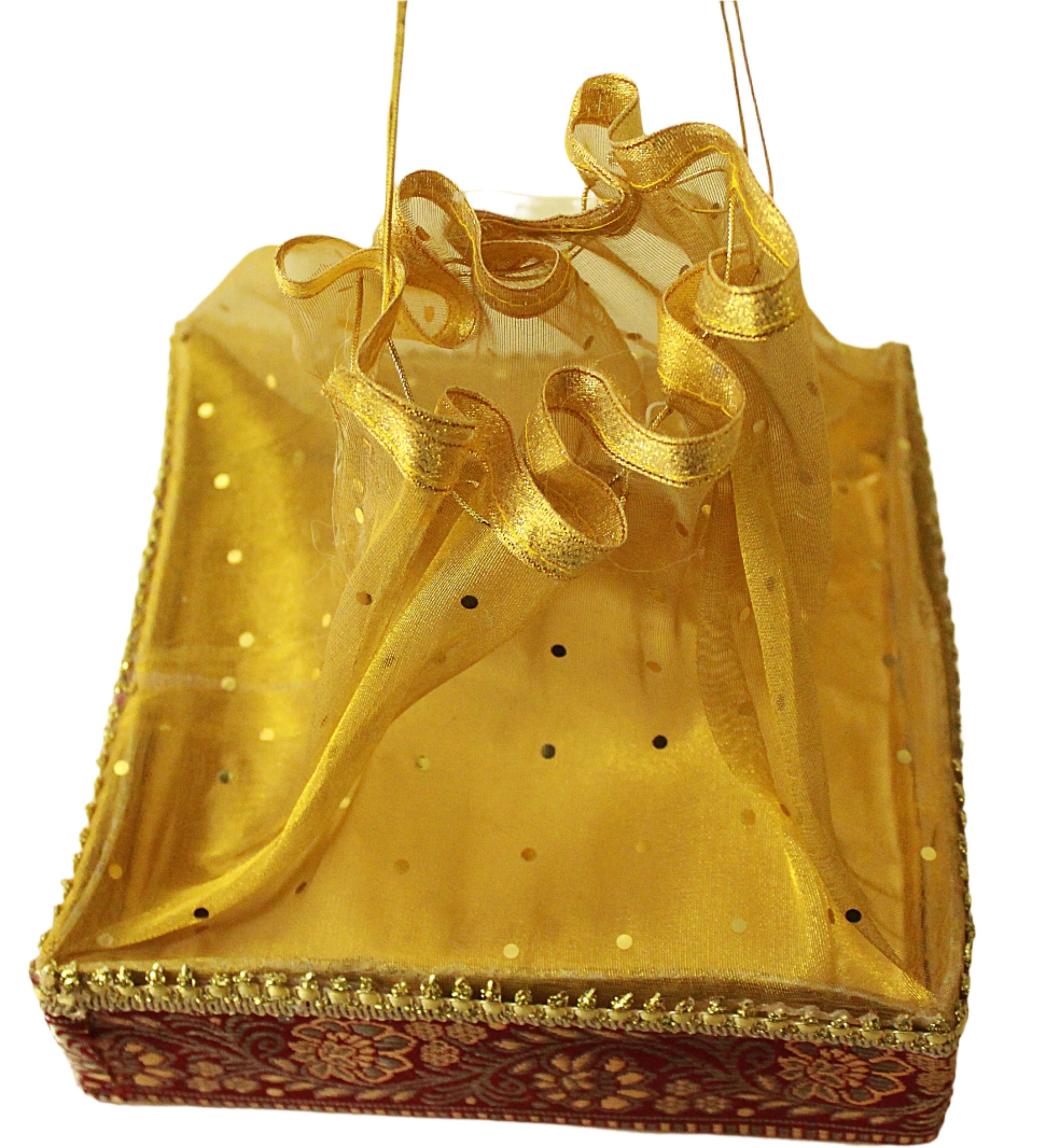 Golden Red Square Tokri