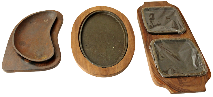 Set of 3 Irregular Shaped Sizzler Plates 2