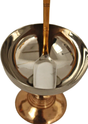 Copper & Stainless Steel Ice Cream Bowl with Spoon
