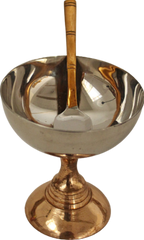 Copper & Stainless Steel Ice Cream Bowl with Spoon
