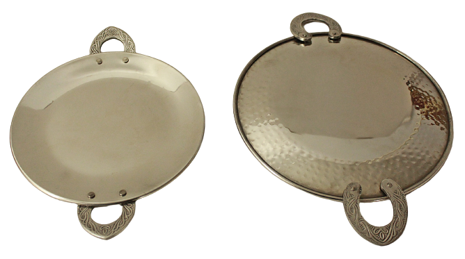 Stainless Steel Hammered Tawa For Serving (3 Sizes)