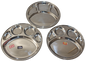 Stainless Steel Round 5 Compartment Dinner Thali Plate 12"